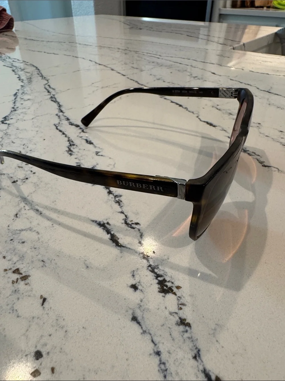 Burberry Men’s George Gray Tortoiseshell Frame Sunglasses with Brown Lenses